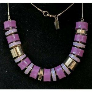 Kate Spade Gold Purple Pink Enamel Bead Necklace